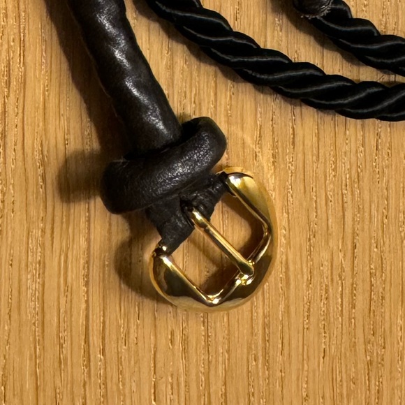 Genuine Leather Satin Twist Gold Belt - Picture 2 of 4